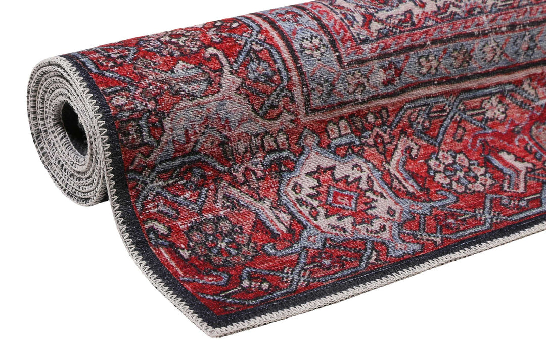 Flashback Teppich rot Kurzflor rechteckig