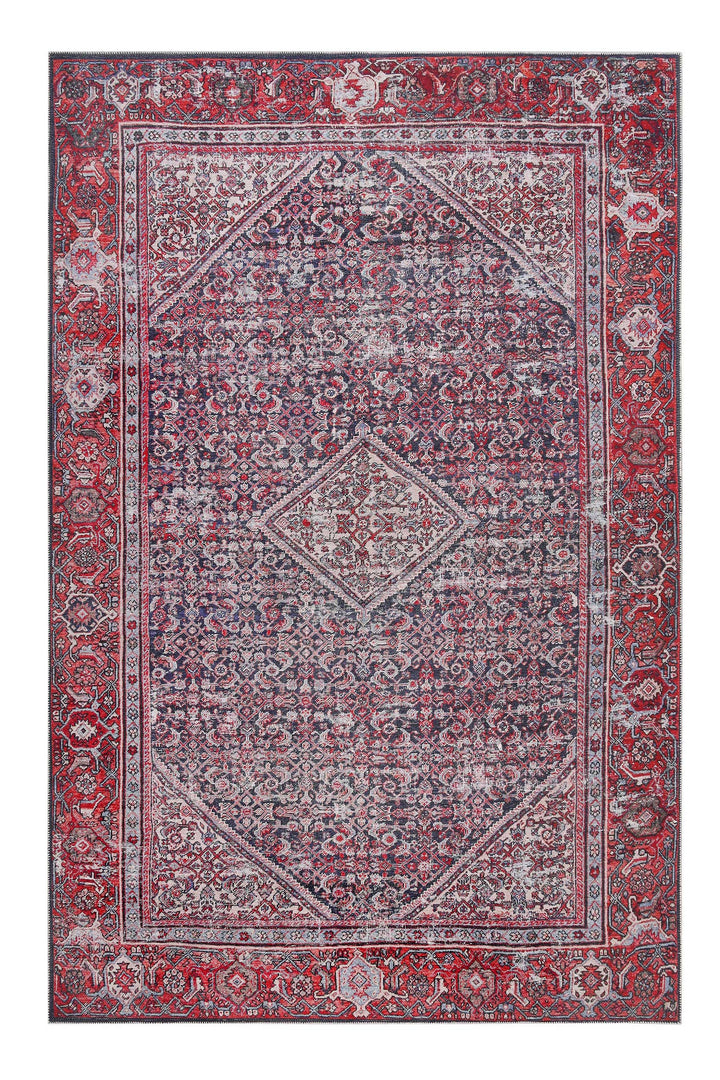 Flashback Teppich rot Kurzflor rechteckig