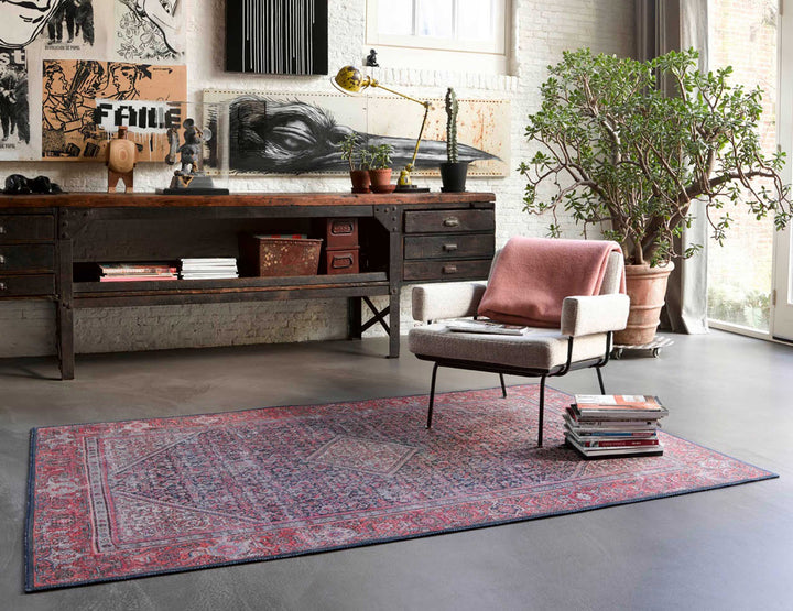 Flashback Teppich rot Kurzflor rechteckig