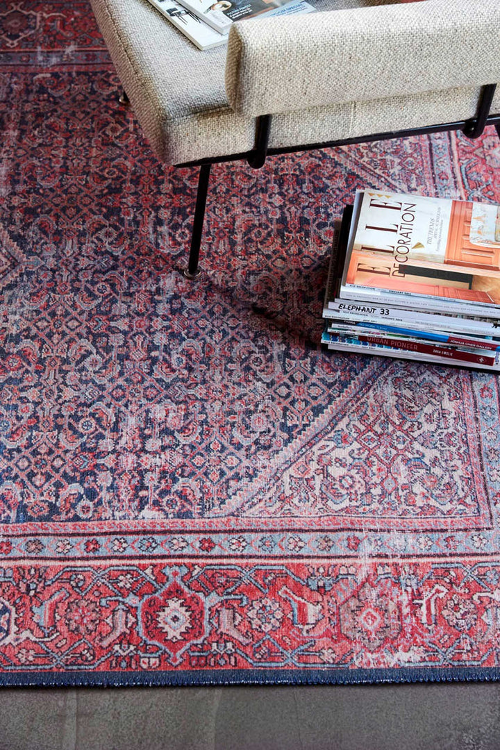 Flashback Teppich rot Kurzflor rechteckig