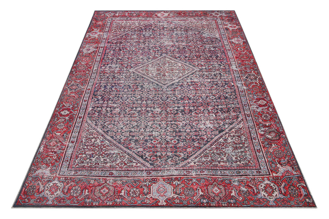 Flashback Teppich rot Kurzflor rechteckig