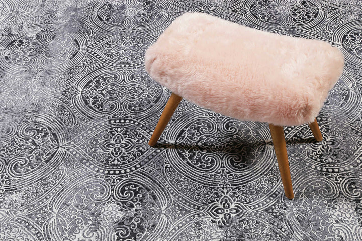 Grace Teppich grau Kurzflor rechteckig