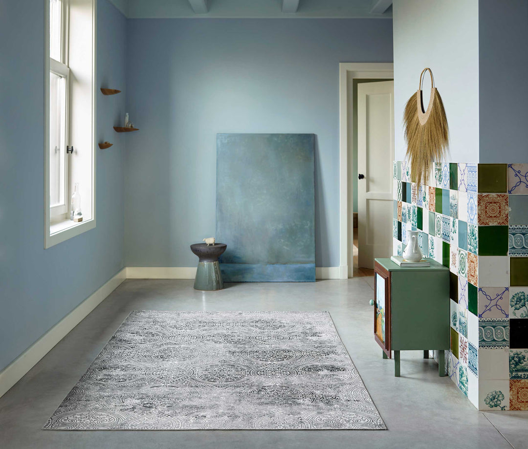 Grace Teppich grau Kurzflor rechteckig