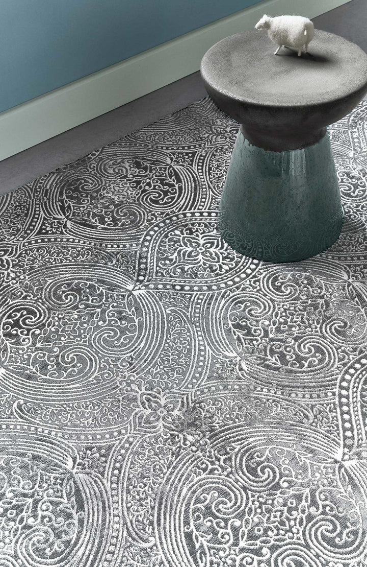 Grace Teppich grau Kurzflor rechteckig