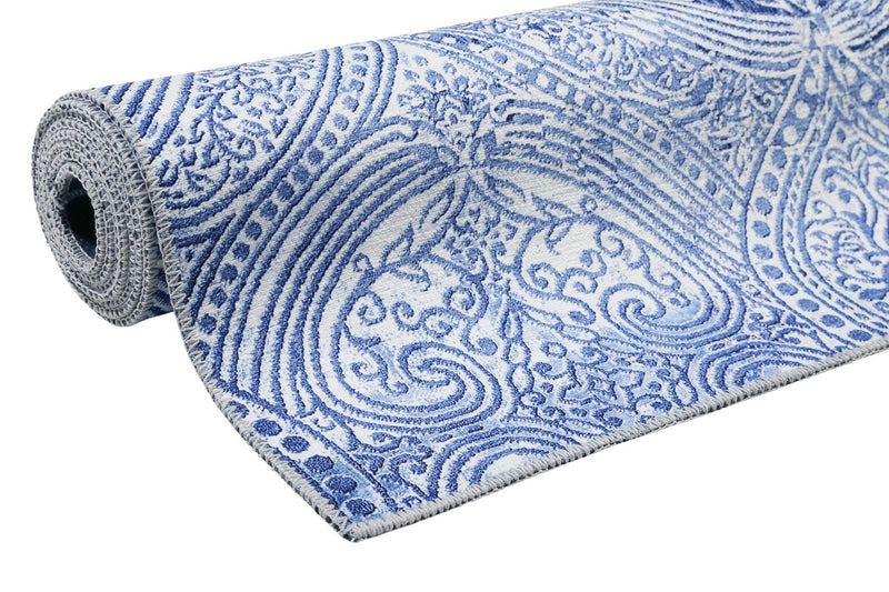 Vintage Teppich Blau Kurzflor » Grace « WECONhome