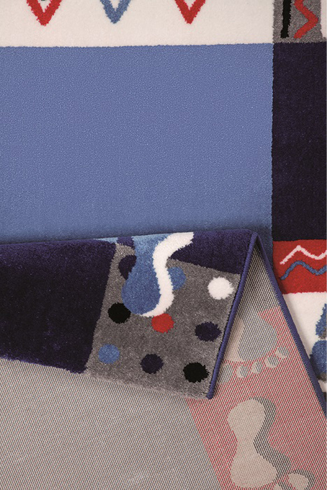 Roundly hands & Feet Teppich blau Kurzflor rechteckig