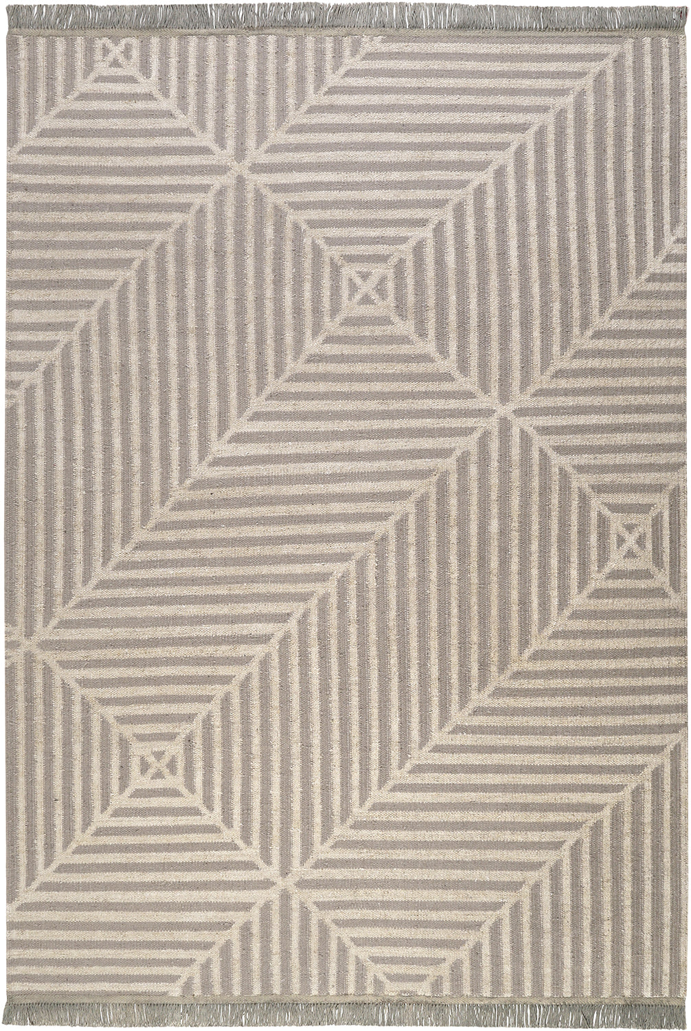 Kelim Teppich Grau Beige aus Naturfasern "Irregular Fields" WECONhome