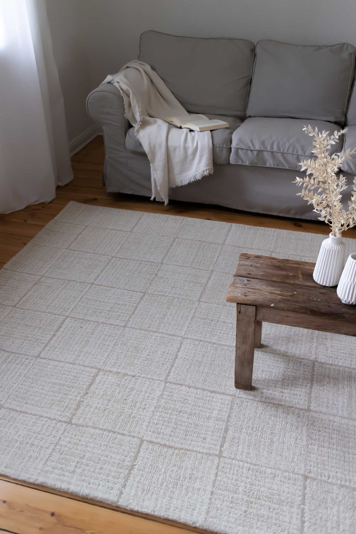 Teppich Creme Beige aus Naturfasern "Lasse" WECONhome