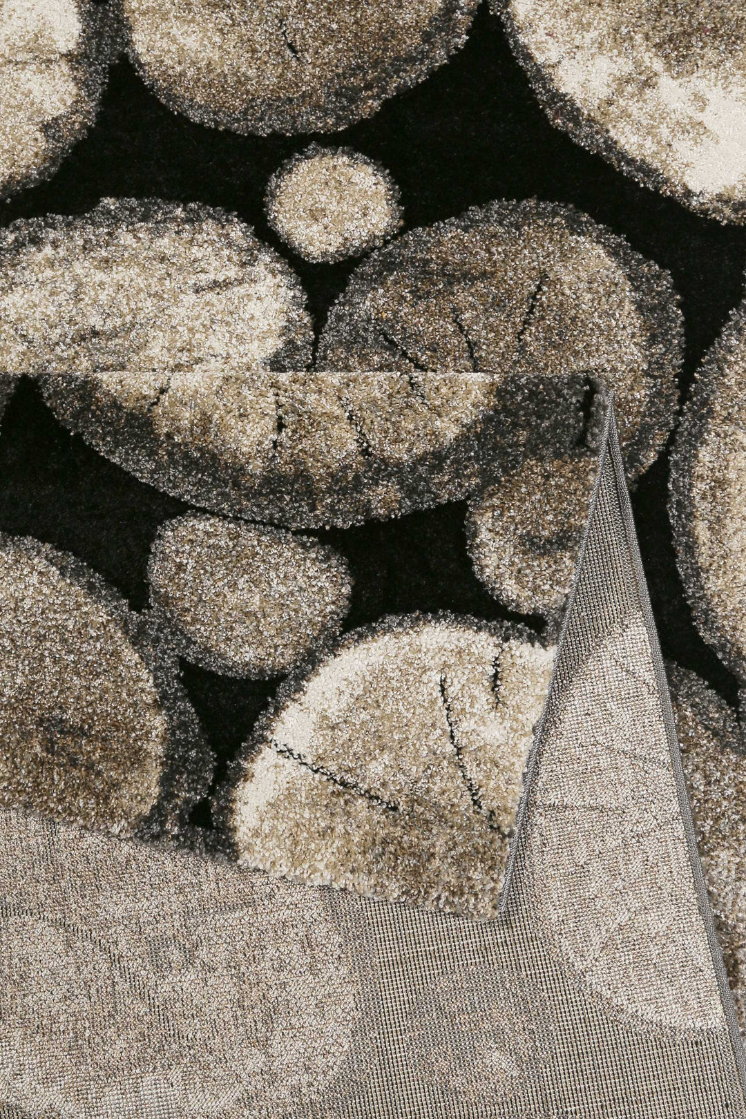 Logs Teppich schwarz Kurzflor rechteckig