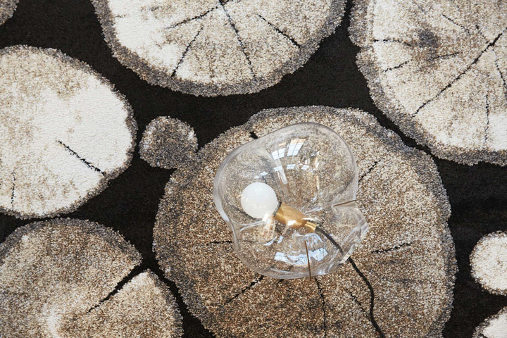 Logs Teppich schwarz Kurzflor rechteckig