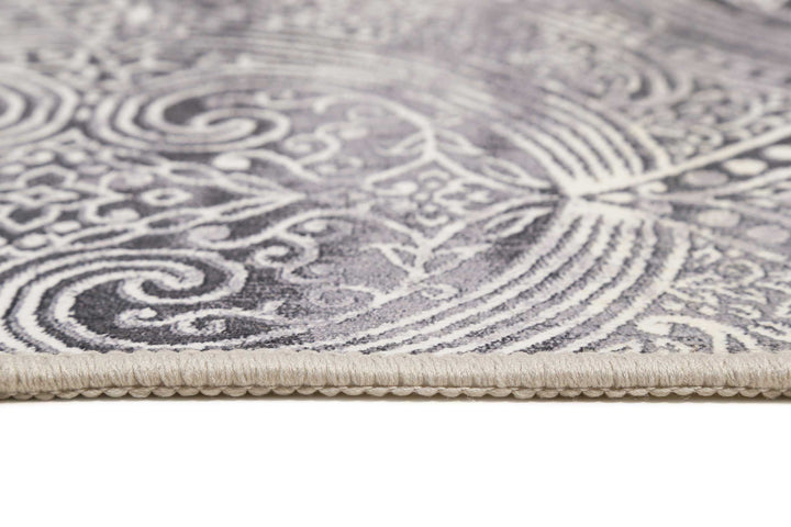 Louis Badteppich grau Kurzflor rechteckig