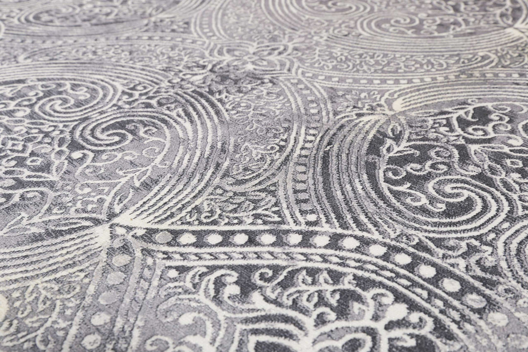 Louis Badteppich grau Kurzflor rechteckig