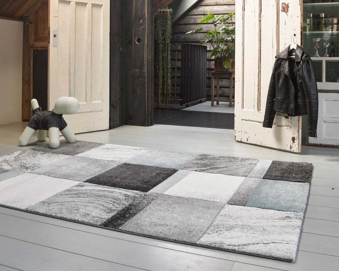 MIRAGE Teppich silber Kurzflor rechteckig