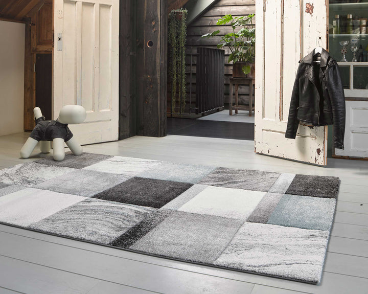 MIRAGE Teppich silber Kurzflor rechteckig