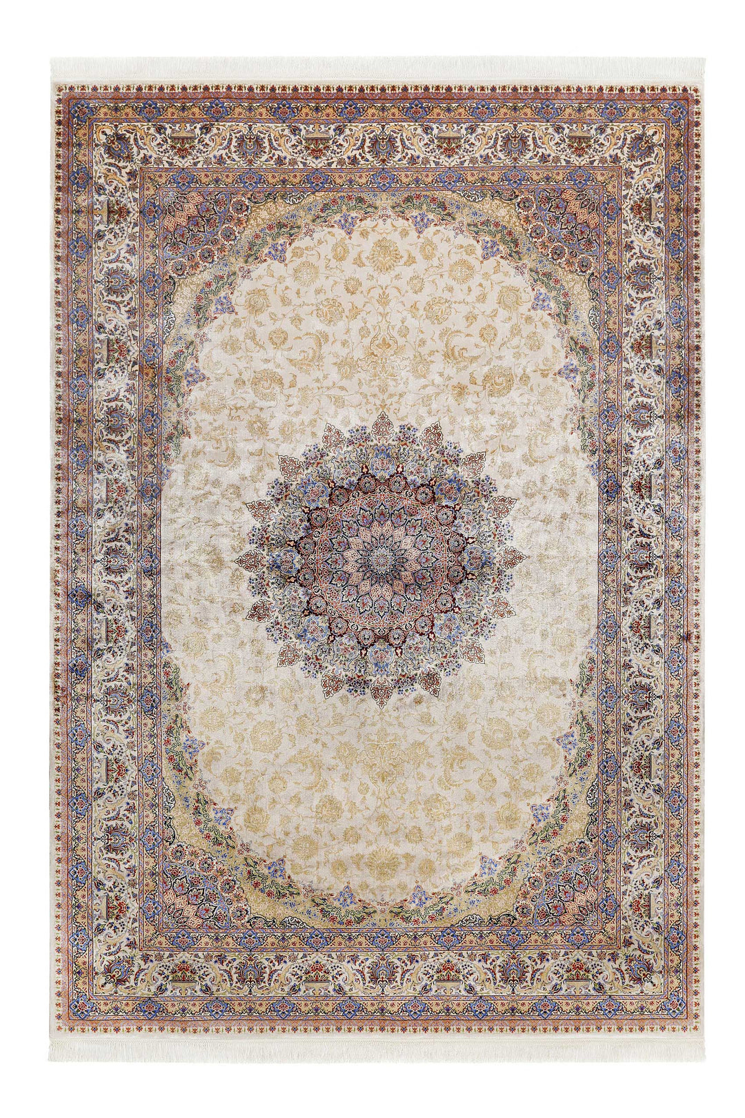 Täbriz Teppich beige Kurzflor rechteckig