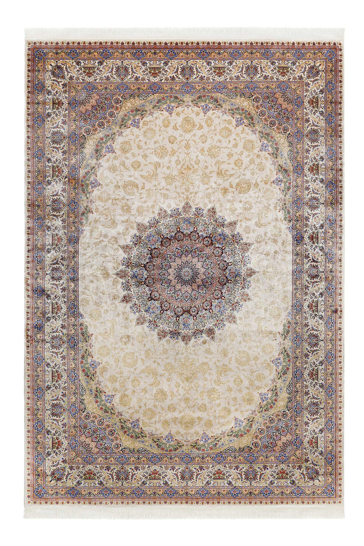 Täbriz Teppich beige Kurzflor rechteckig