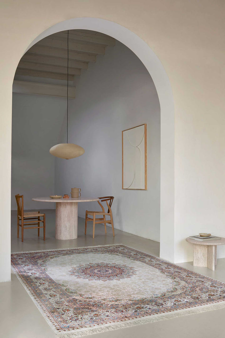 Täbriz Teppich beige Kurzflor rechteckig