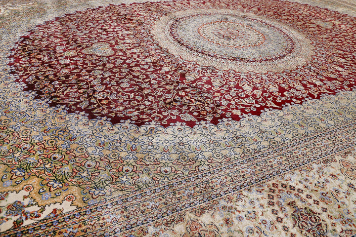 Täbriz Teppich rot Kurzflor rechteckig