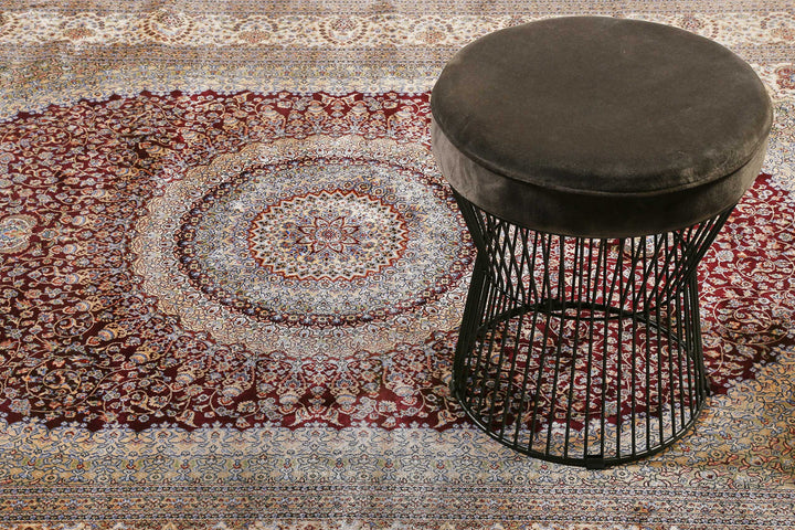 Täbriz Teppich rot Kurzflor rechteckig