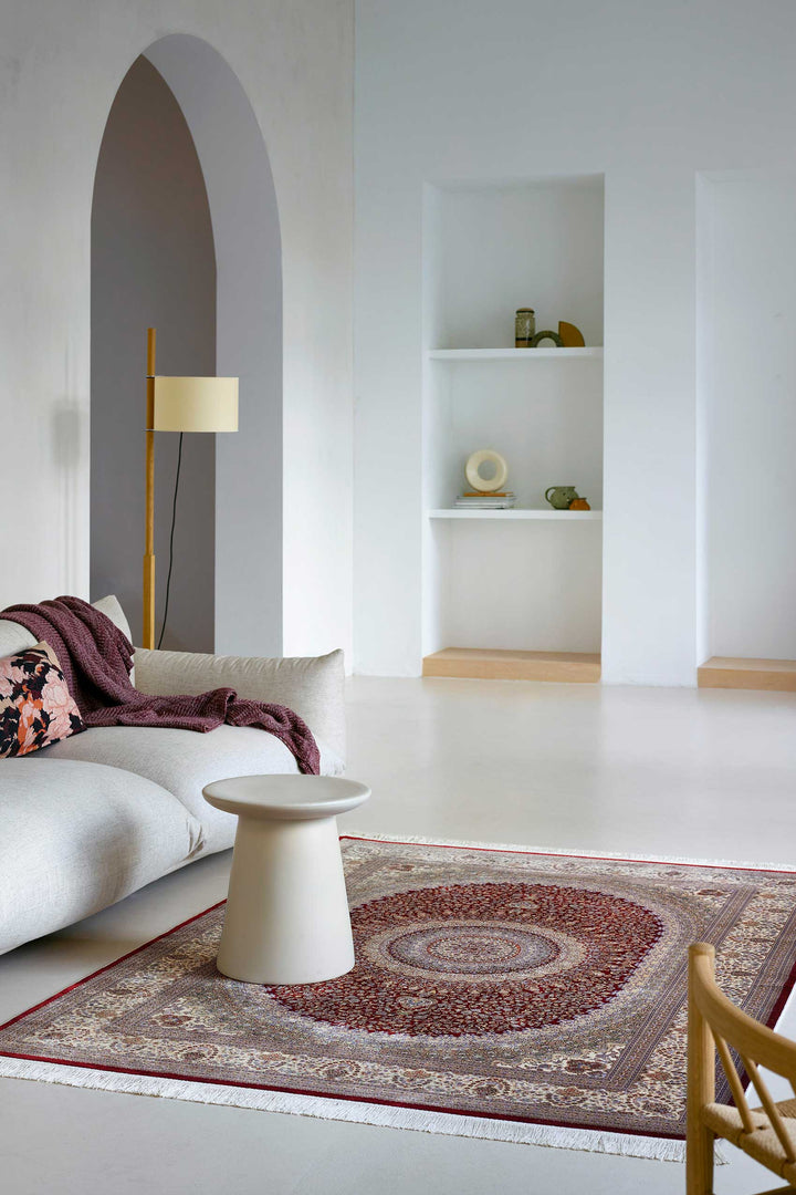 Täbriz Teppich rot Kurzflor rechteckig