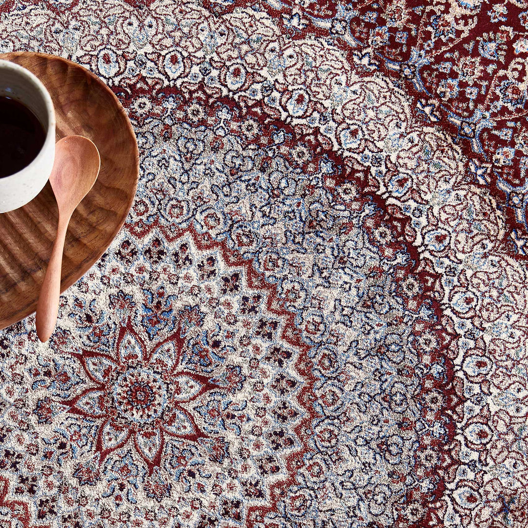 Täbriz Teppich rot Kurzflor rechteckig