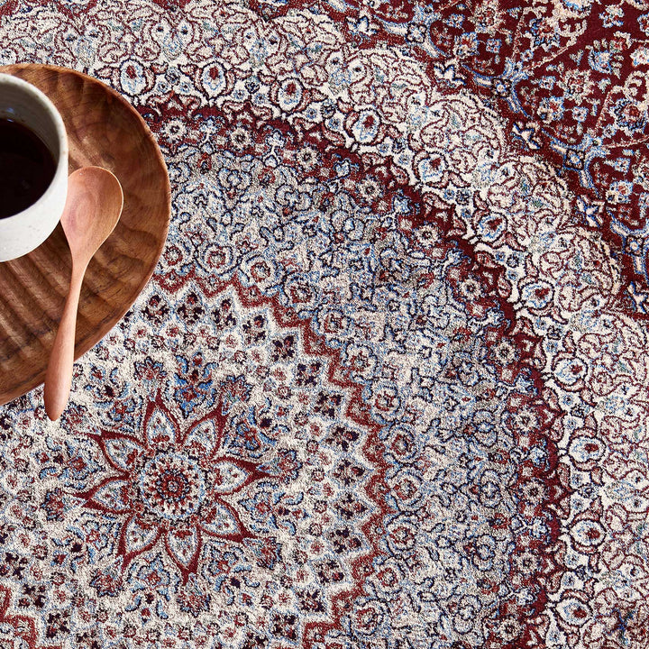 Täbriz Teppich rot Kurzflor rechteckig