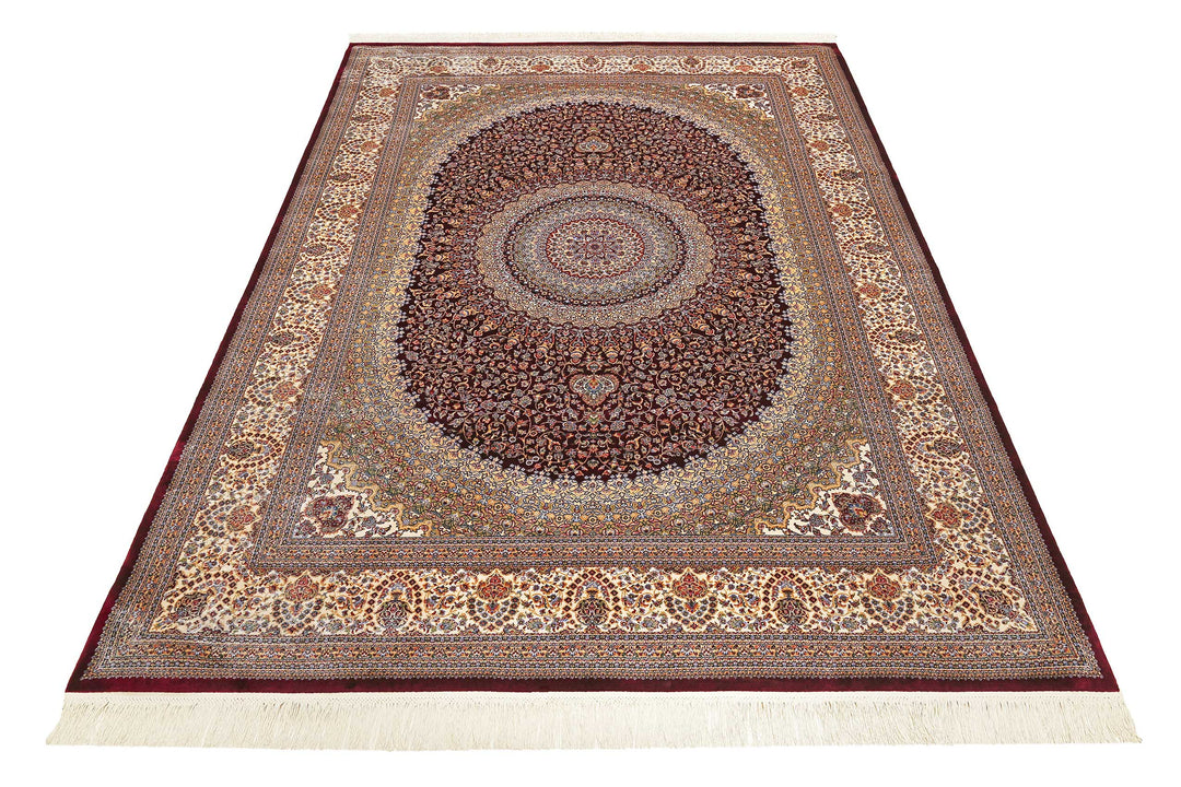 Täbriz Teppich rot Kurzflor rechteckig