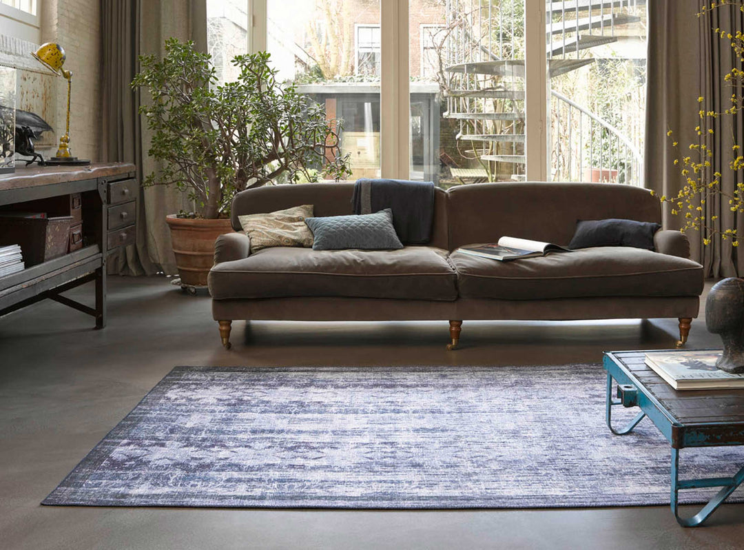 Poolside Teppich blau Kurzflor rechteckig