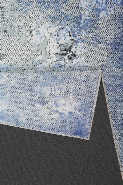 Vintage Teppich Blau Grau Kurzflor » Radiate « WECONhome