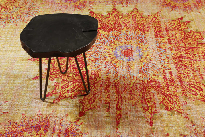 Rooftop Teppich gelb Kurzflor rechteckig