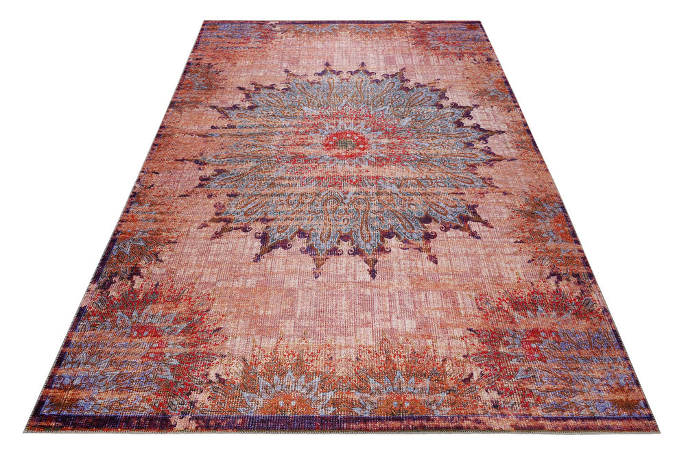 Rooftop Teppich rot Kurzflor rechteckig