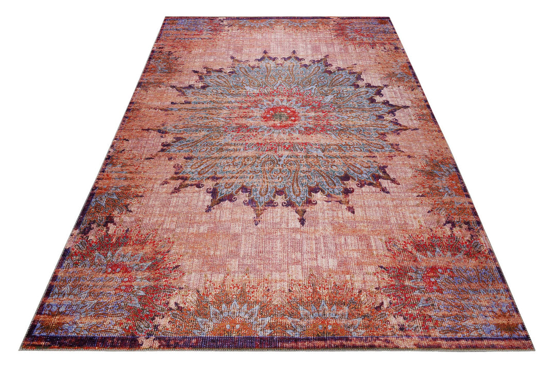 Rooftop Teppich rot Kurzflor rechteckig