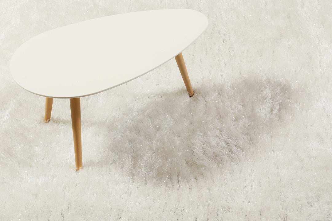 Shiny Touch Teppich weiß Hochflor rechteckig