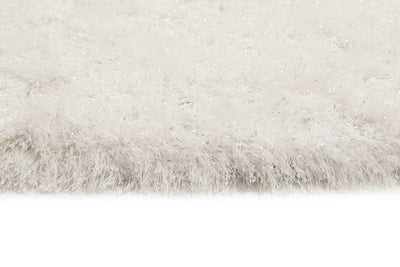 Teppich Rund Creme Weiß glänzend Hochflor » Shiny Touch « WECONhome