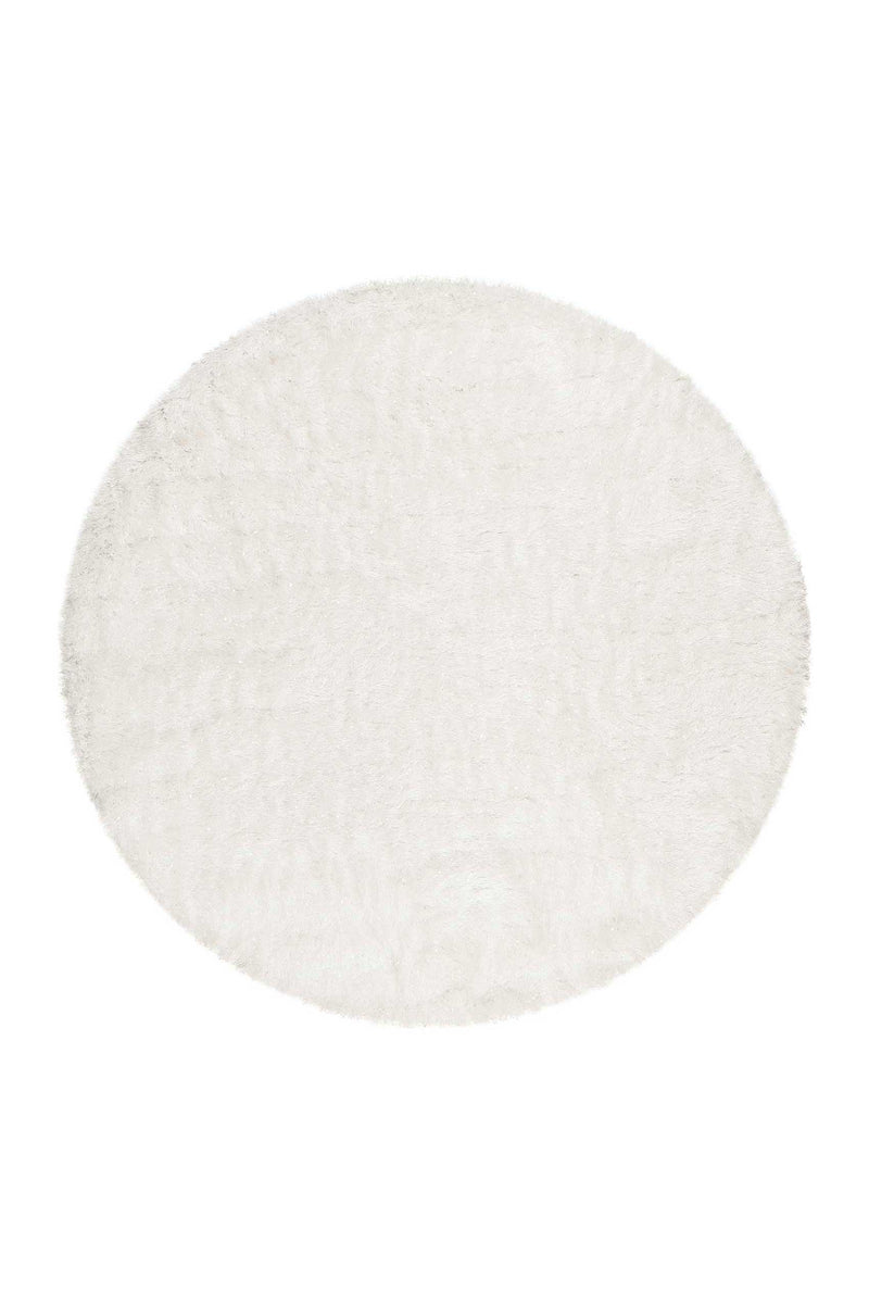 Teppich Rund Creme Weiß glänzend Hochflor » Shiny Touch « WECONhome