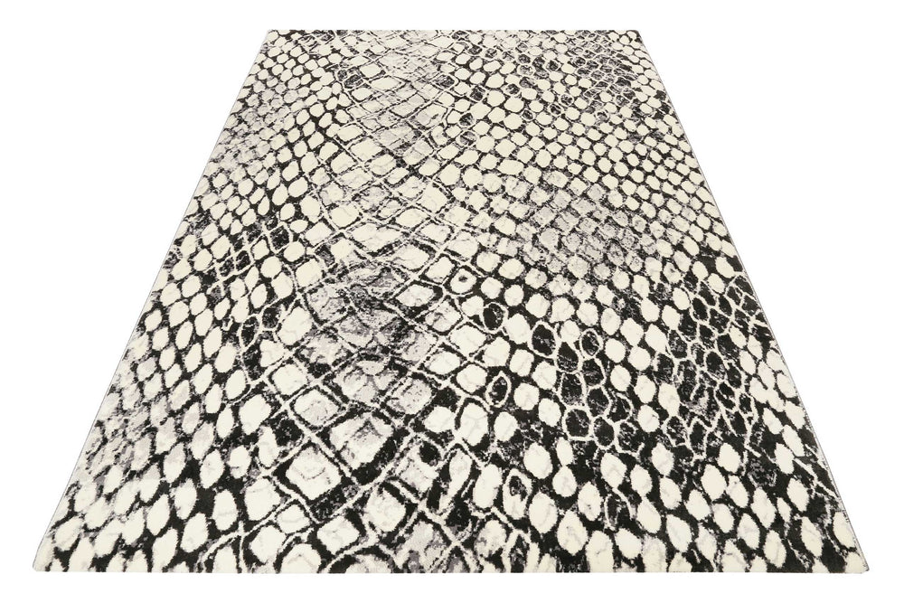 Snake Teppich grau Kurzflor rechteckig