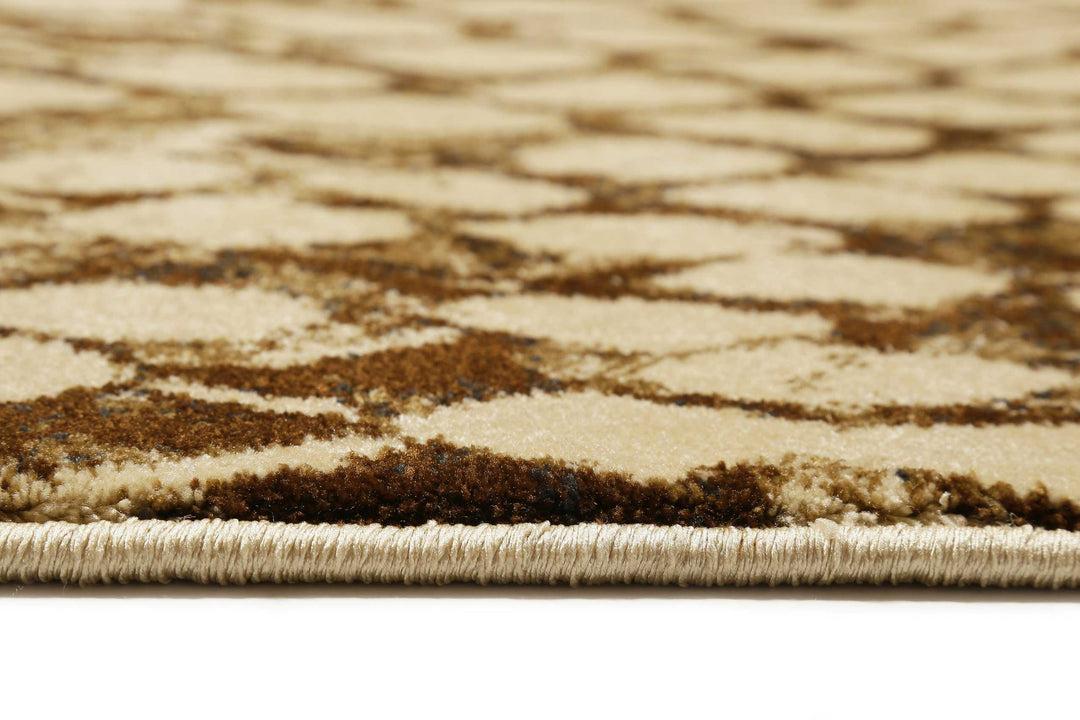 Snake Teppich beige Kurzflor rechteckig