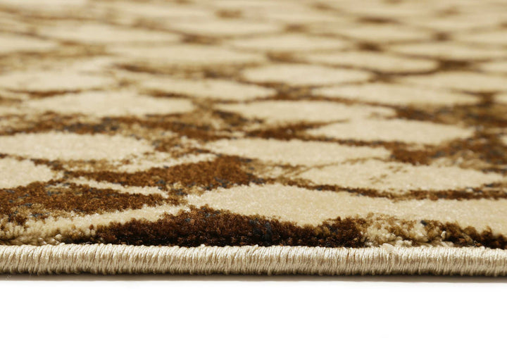Snake Teppich beige Kurzflor rechteckig