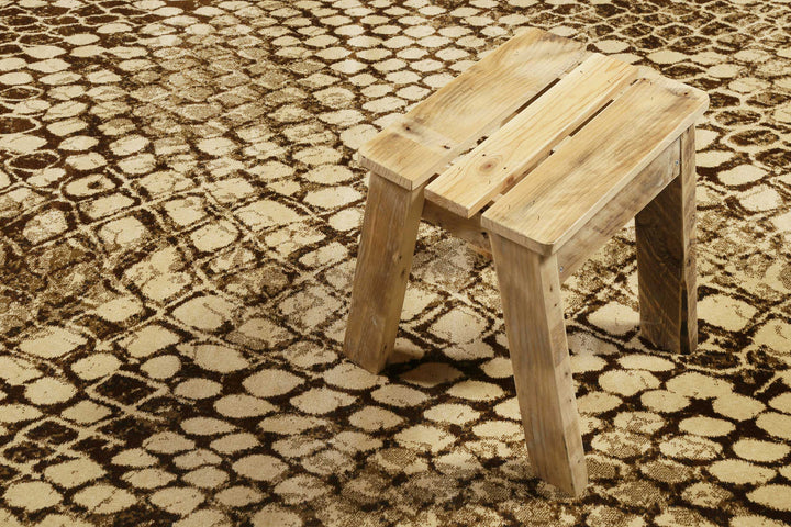 Snake Teppich beige Kurzflor rechteckig