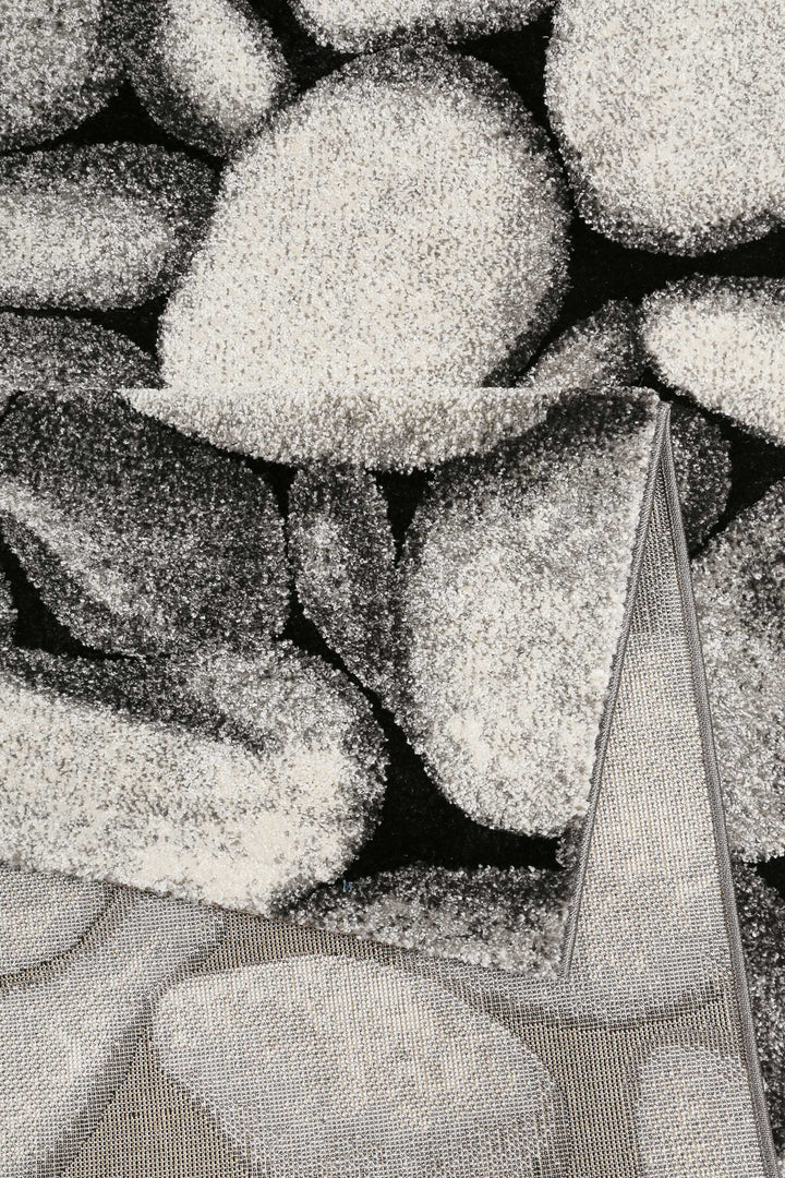 Stony Island Teppich silber Kurzflor rechteckig