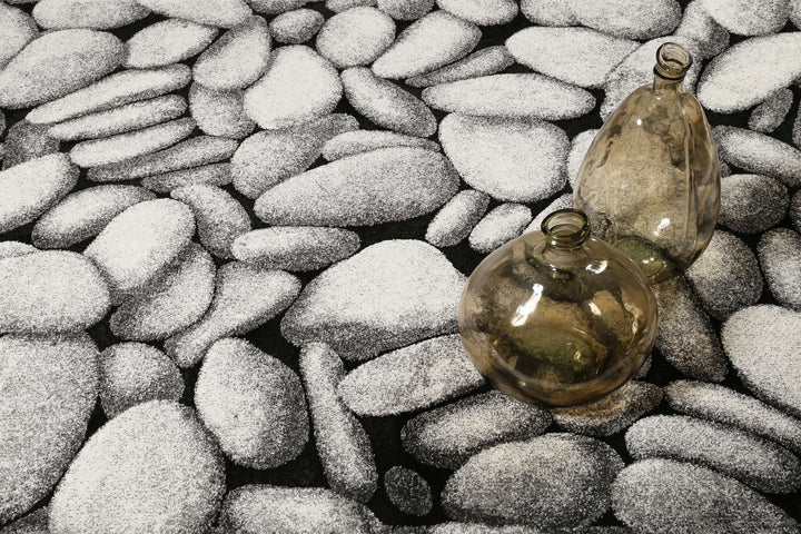 Stony Island Teppich silber Kurzflor rechteckig