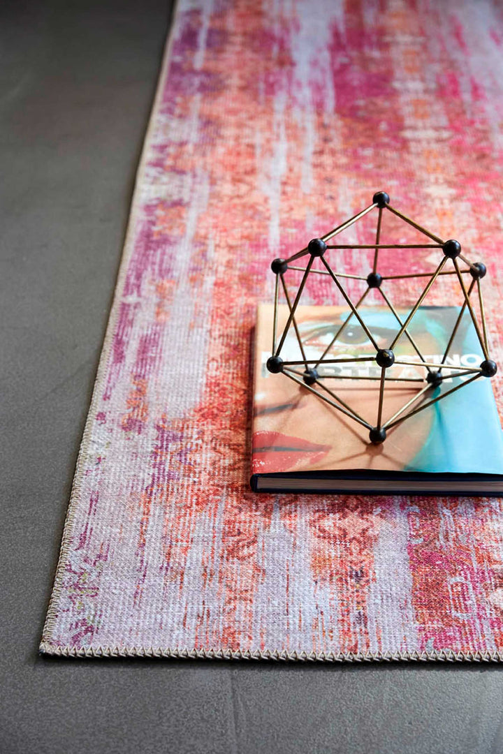 Sunset in Faro Teppich pink Kurzflor rechteckig