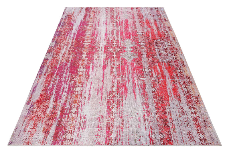 Vintage Teppich Rot Lila Orange Pink » Sunset in Faro « WECONhome