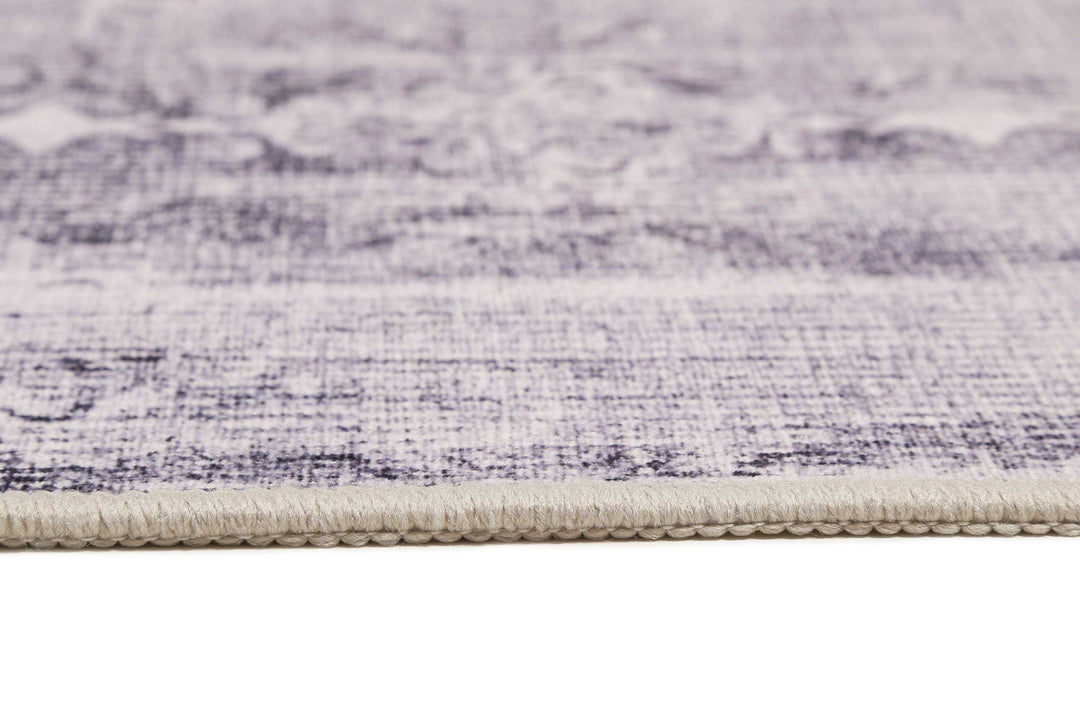 Sydney Badteppich grau aubergine Kurzflor rechteckig