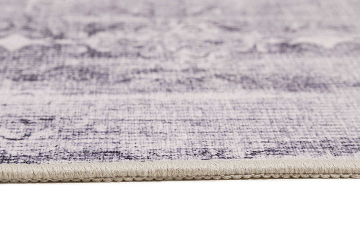 Sydney Badteppich grau aubergine Kurzflor rechteckig