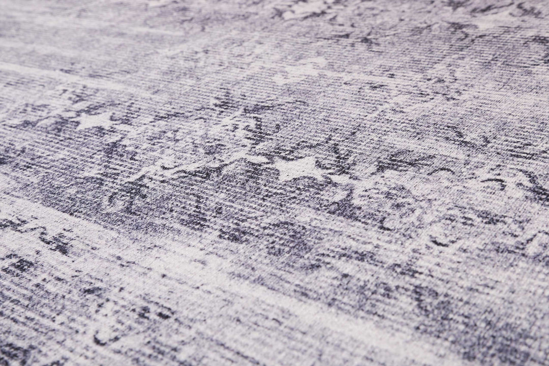 Sydney Badteppich grau aubergine Kurzflor rechteckig