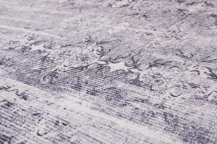 Sydney Badteppich grau aubergine Kurzflor rechteckig