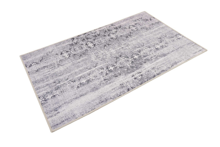 Sydney Badteppich grau aubergine Kurzflor rechteckig