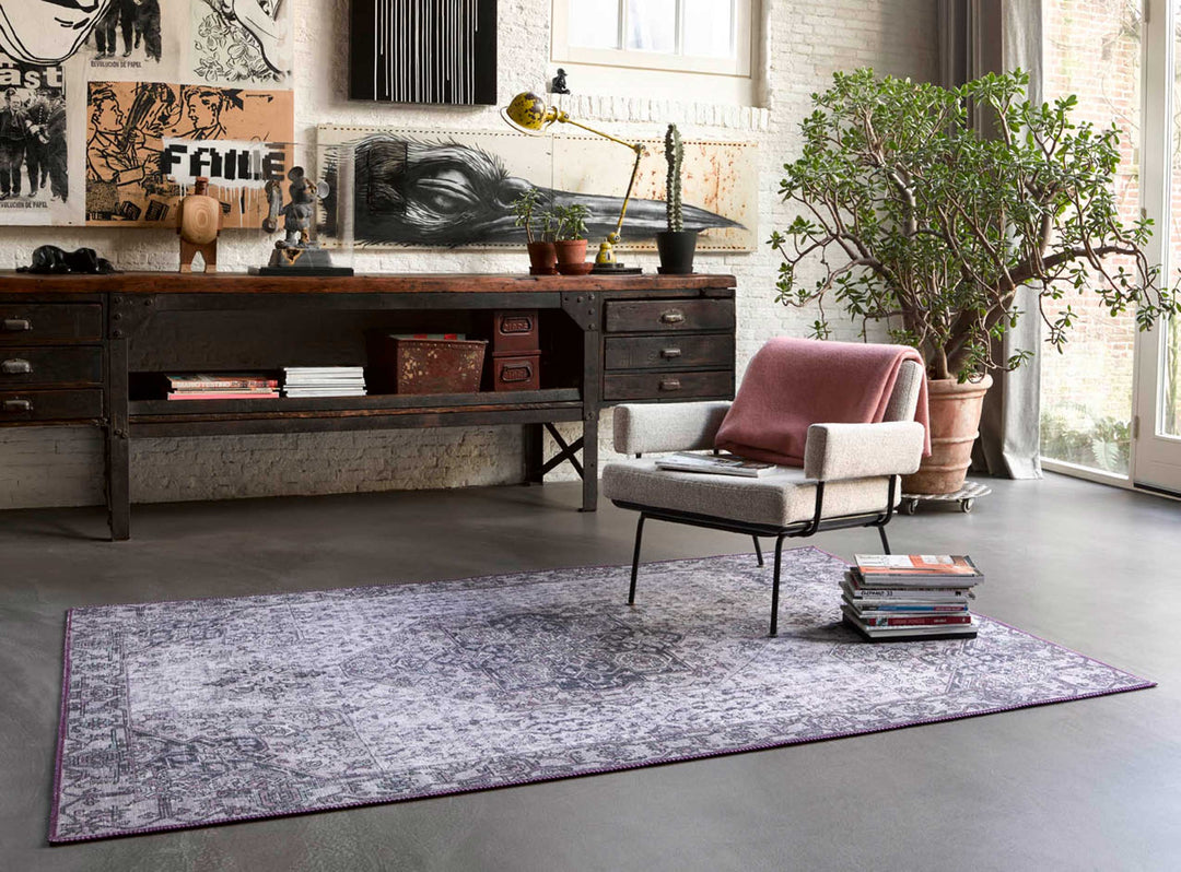 Synchronize Teppich lila Kurzflor rechteckig