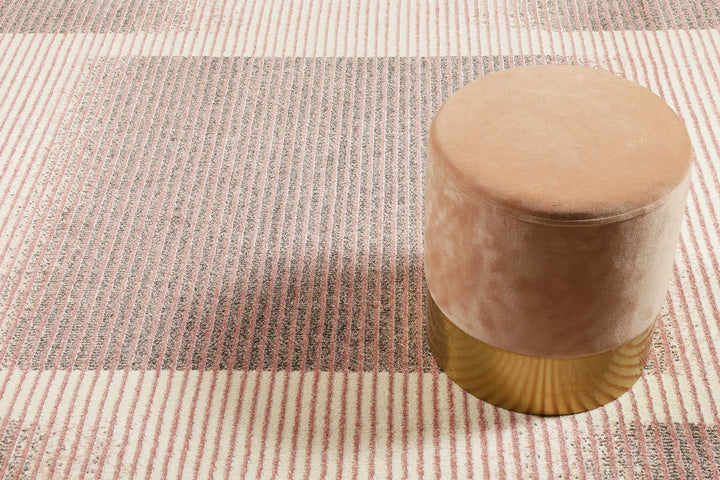 Teppich Rosa Grau Kurzflor "Velvet Flow" WECONhome